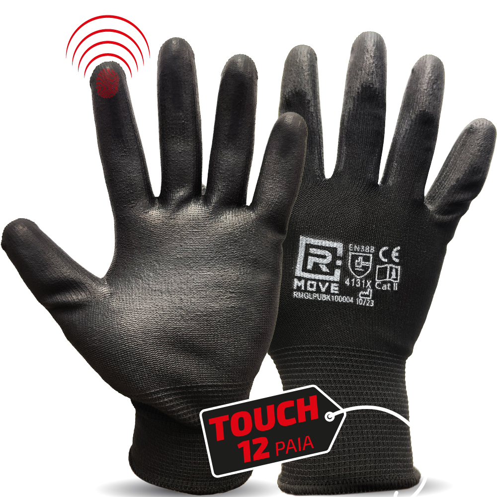Guanti Lavoro RMove - L - Touch Screen - in Poliuretano - 12 paia