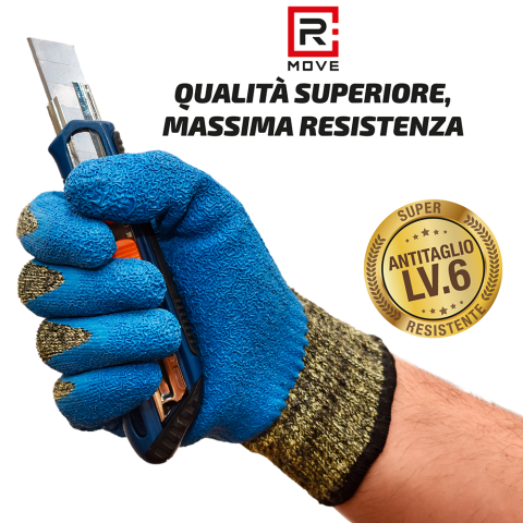 Guanti da Lavoro Antitaglio SteelGuard RMove - Liv.6 - L - 1 paio