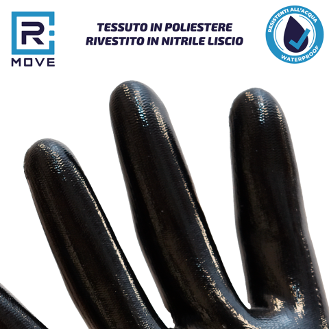 Guanti Nitrile Impermeabili da Lavoro - L - 12 paia - RMove