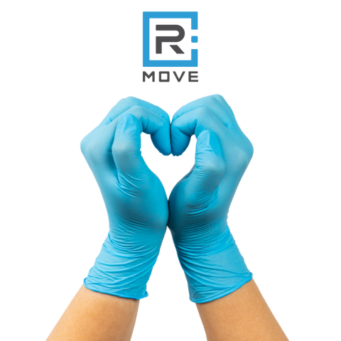 Guanti Nitrile Blu - M - 100 pz - Monouso - Senza polvere - RMove