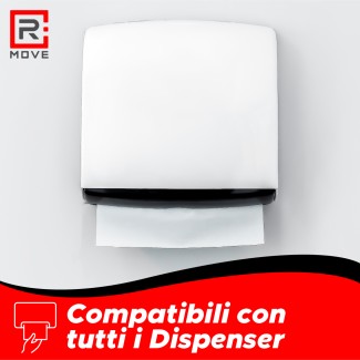 Asciugamani di carta piegati a Z per dispenser – pura cellulosa 2 veli - 2400 pezzi - RMove
