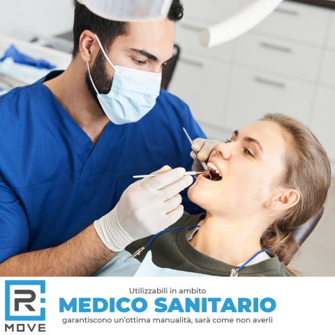 Guanti Nitrile Blu - M - 100 pz - Monouso - Senza polvere - RMove