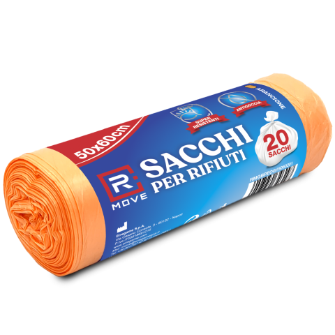 Sacchi Rifiuti RMove - 50x60cm - Arancioni - 1 rotolo da 20 pz