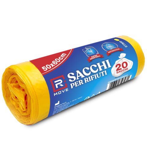 Sacchi Rifiuti RMove - 50x60cm - Gialli - 1 rotolo da 20 pz