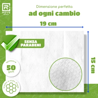 Salviette Baby Bio Umidificate RMOVE – 99% Acqua Pura – 6 confezioni da 60 pz