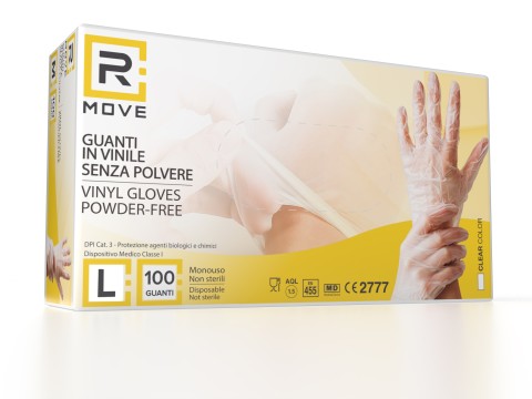 Guanti Vinile - L - 100 pz - Monouso - Senza polvere - RMove