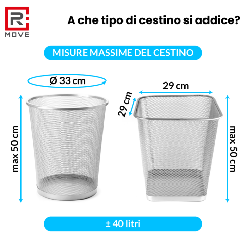 Sacchi Rifiuti con maniglie RMove - 50x75cm - Blu - 6 rotoli da 15 pz