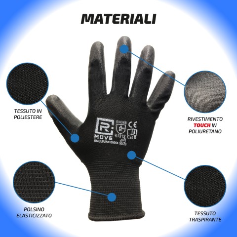 Guanti Lavoro RMove - XXL - Touch Screen - in Poliuretano - 12 paia