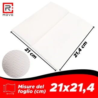 Asciugamani di carta piegati a V per dispenser – pura cellulosa 2 veli - 2700 pezzi - RMove