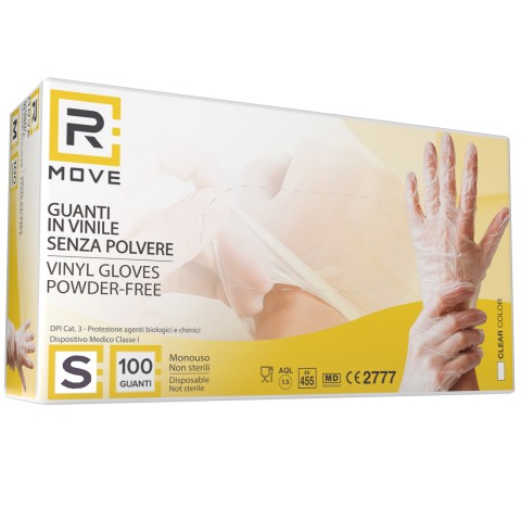 Guanti Vinile - S - 100 pz - Monouso - Senza polvere - RMove