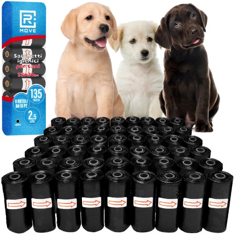Sacchetti igienici per cani RMove - 54 rotoli da 15 sacchetti - 23x30cm - neri