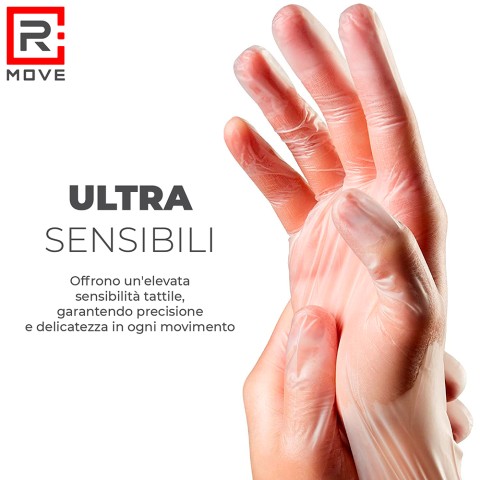 Guanti Vinile - XL - 100 pz - Monouso - Senza polvere - RMove