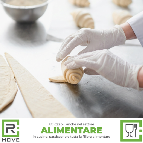 Guanti Nitrile Bianco - S - 100 pz - Monouso - Senza polvere - RMove