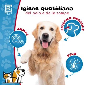 Salviette Igienizzanti alla Clorexidina per Cani e Gatti Rmove - 20x30 cm - 3 confezioni da 100 pz