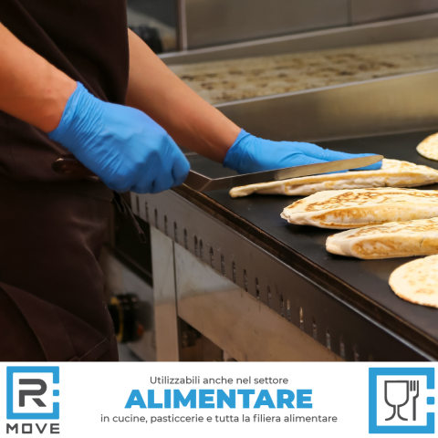 Guanti Nitrile Blu - L - 100 pz - Monouso - Senza polvere - RMove