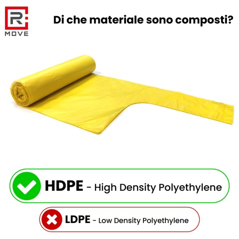 Sacchi Rifiuti con maniglie RMove - 70x120cm - vari colori - 4 rotoli da 10 pz