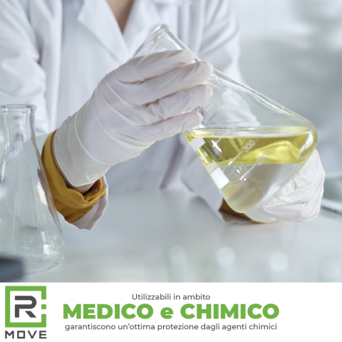 Guanti Nitrile Bianco - M - 100 pz - Monouso - Senza polvere - RMove