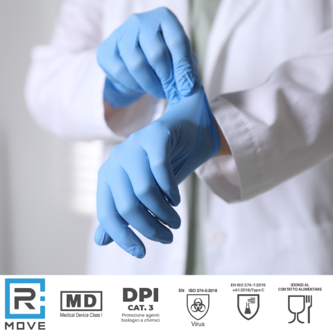 Guanti Nitrile Blu - S - 100 pz - Monouso - Senza polvere - RMove