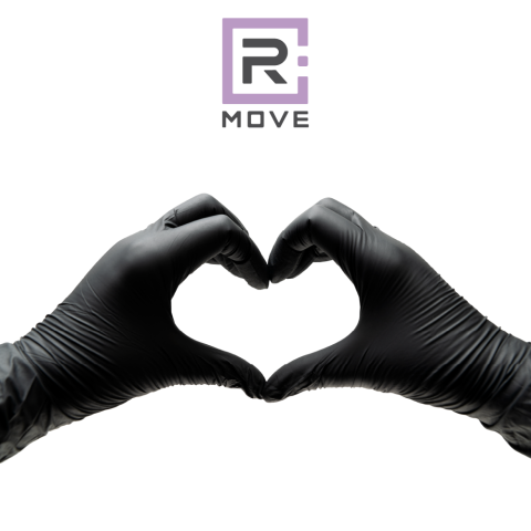 Guanti Nitrile Nero - L - 100 pz - Monouso - Senza polvere - RMove