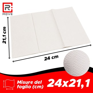 Asciugamani di carta piegati a Z per dispenser – pura cellulosa 2 veli - 2400 pezzi - RMove