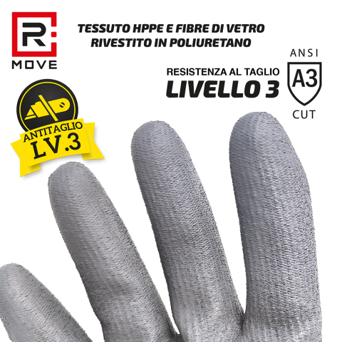 Guanti da Lavoro Antitaglio RMove - Liv. 3 - L - 1 paio