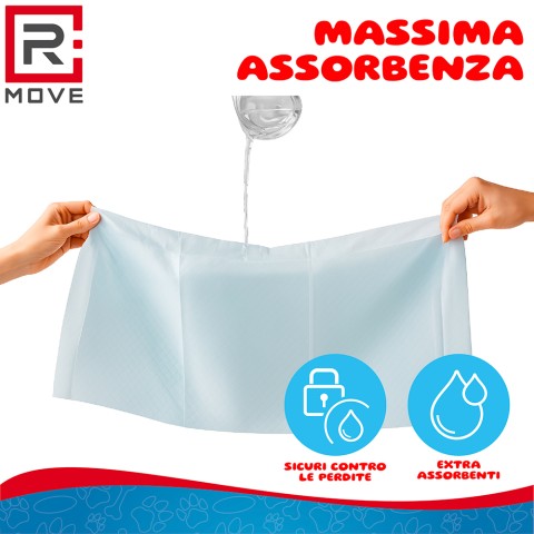Tappetini igienici per cani RMove - 60x60cm - 100 pz - Con adesivi
