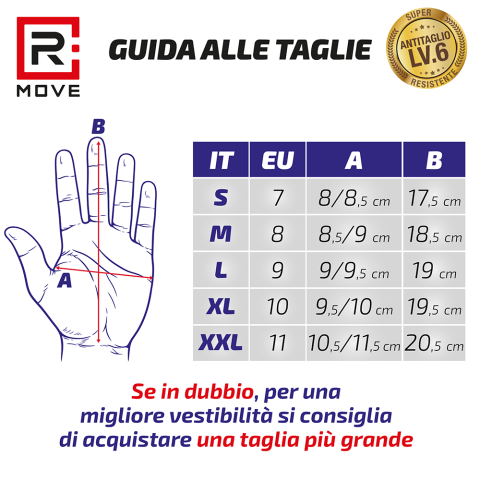 Guanti da Lavoro Antitaglio SteelGuard RMove - Liv.6 - L - 1 paio
