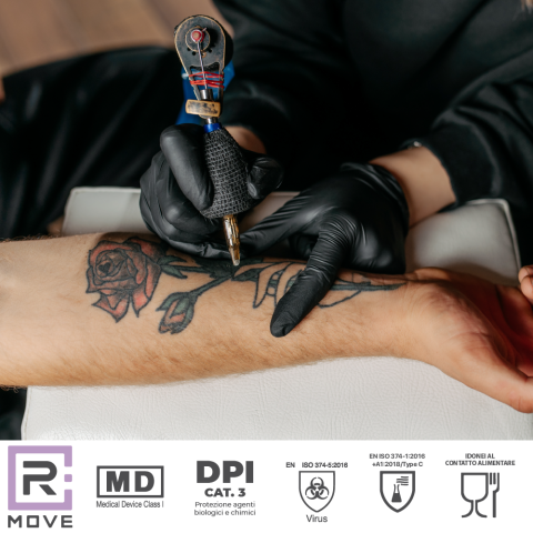 Guanti Nitrile Nero - L - 100 pz - Monouso - Senza polvere - RMove