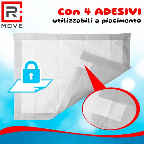 Tappetini igienici per cani RMove - 60x90cm - 100 pz - Con adesivi