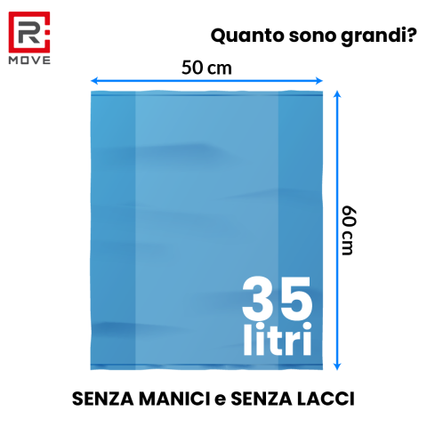 Sacchi Rifiuti RMove - 50x60cm - Blu - 6 rotoli da 20 pz