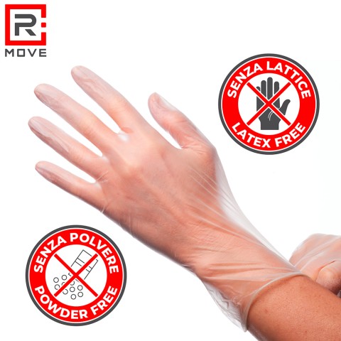 Guanti Vinile - S - 100 pz - Monouso - Senza polvere - RMove