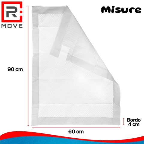 Tappetini igienici per cani RMove - 60x90cm - 100 pz - Con adesivi