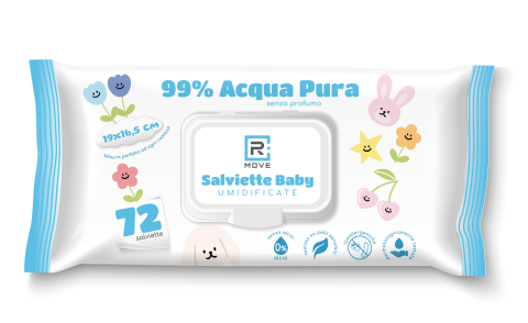 Salviettine Baby Umidificate Idratanti RMove - Acqua Pura - 72pz