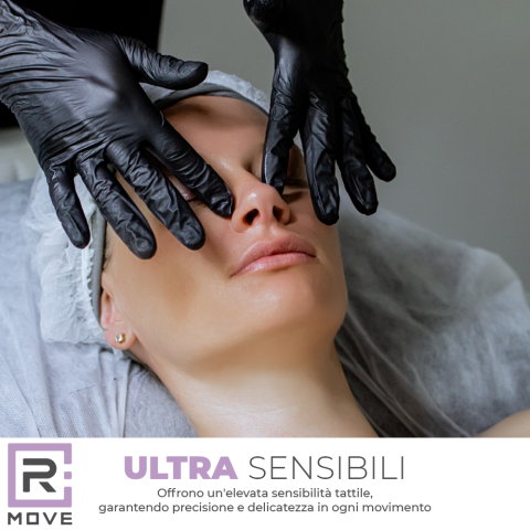 Guanti Nitrile Nero - M - 100 pz - Monouso - Senza polvere - RMove