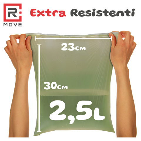 Sacchetti igienici per cani RMove - 72 rotoli da 15 sacchetti - 23x30cm - verdi