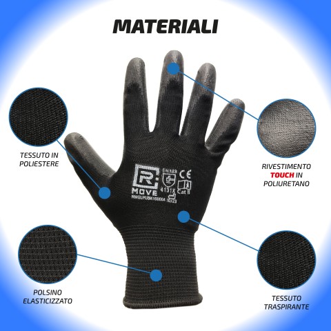 Guanti Lavoro RMove - L - Touch Screen - in Poliuretano - 1 paio