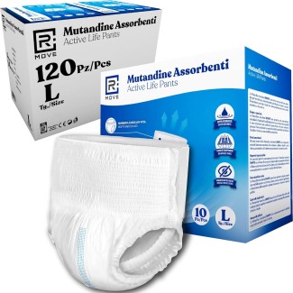 Mutandine Assorbenti RMove - L - 120 pz - Active Life Pants - 12 confezioni da 10 mutandine