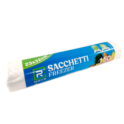 Sacchetti Freezer RMove - 23x32cm - Trasparenti - 1 rotolo da 150 sacchetti