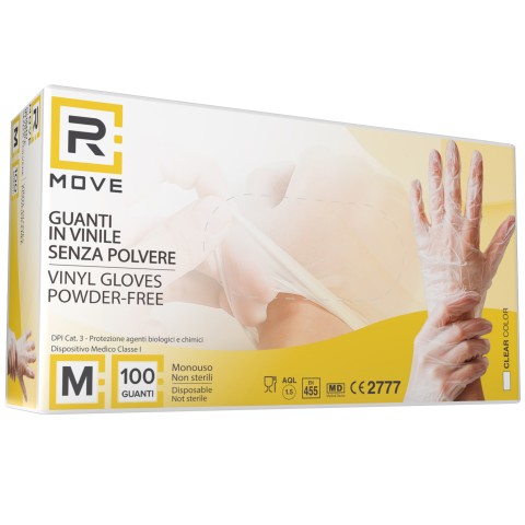 Guanti Vinile - M - 100 pz - Monouso - Senza polvere - RMove