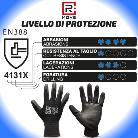 Guanti Lavoro RMove - L - Touch Screen - in Poliuretano - 1 paio