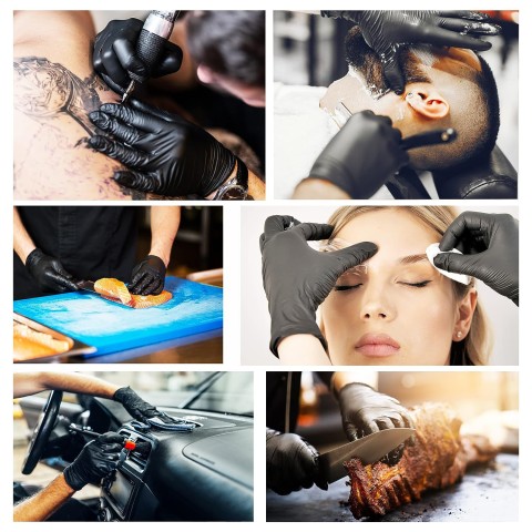 Guanti Nitrile Nero - S - 100 pz - Monouso - Senza polvere - RMove