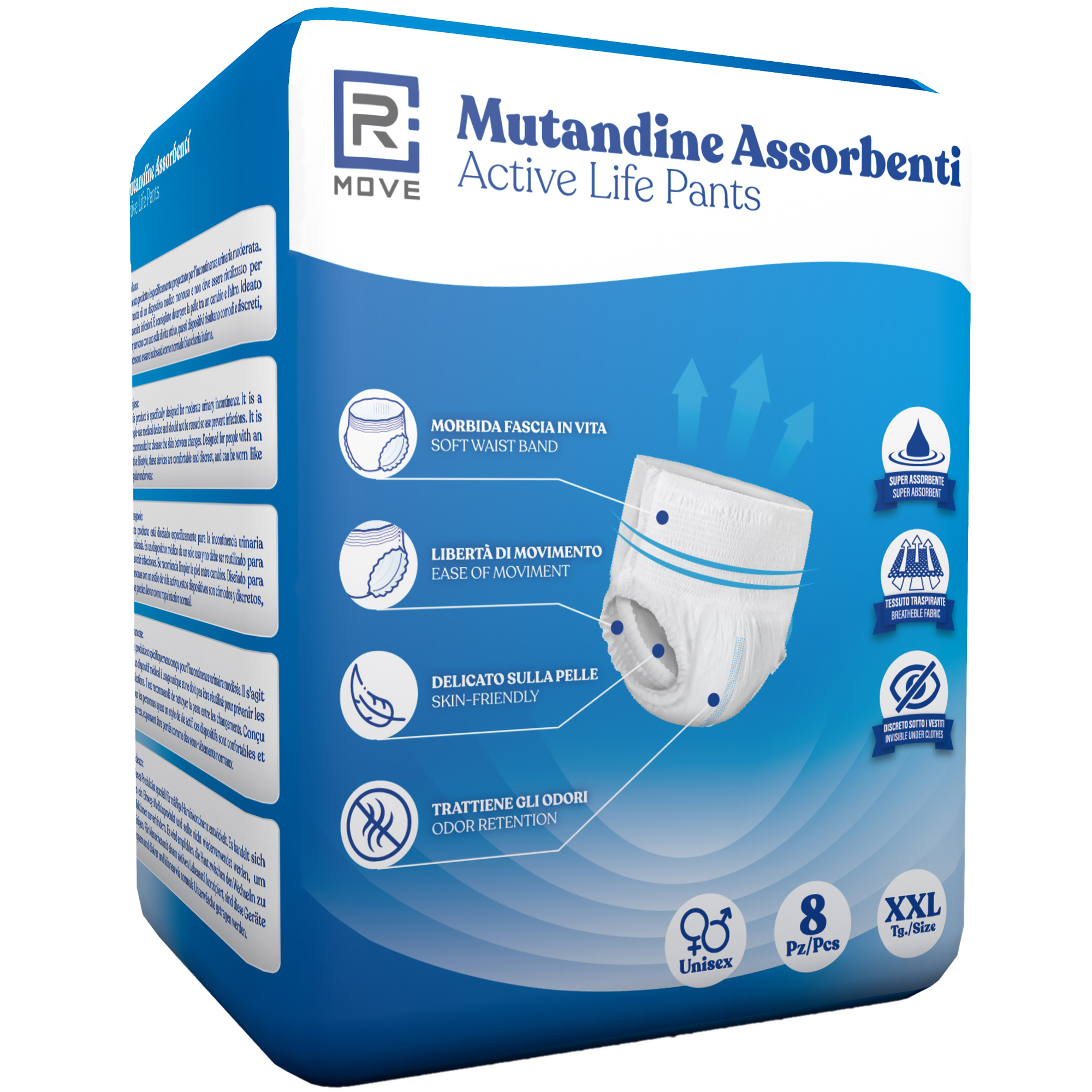 Mutandine Assorbenti RMove - XXL - 8 pz - Active Life Pants