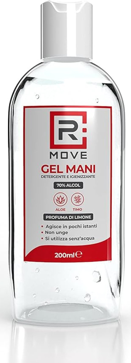 Gel Igienizzante Mani 70% Alcool 200 ml | Gel Antibatterico con apertura Disc-Top